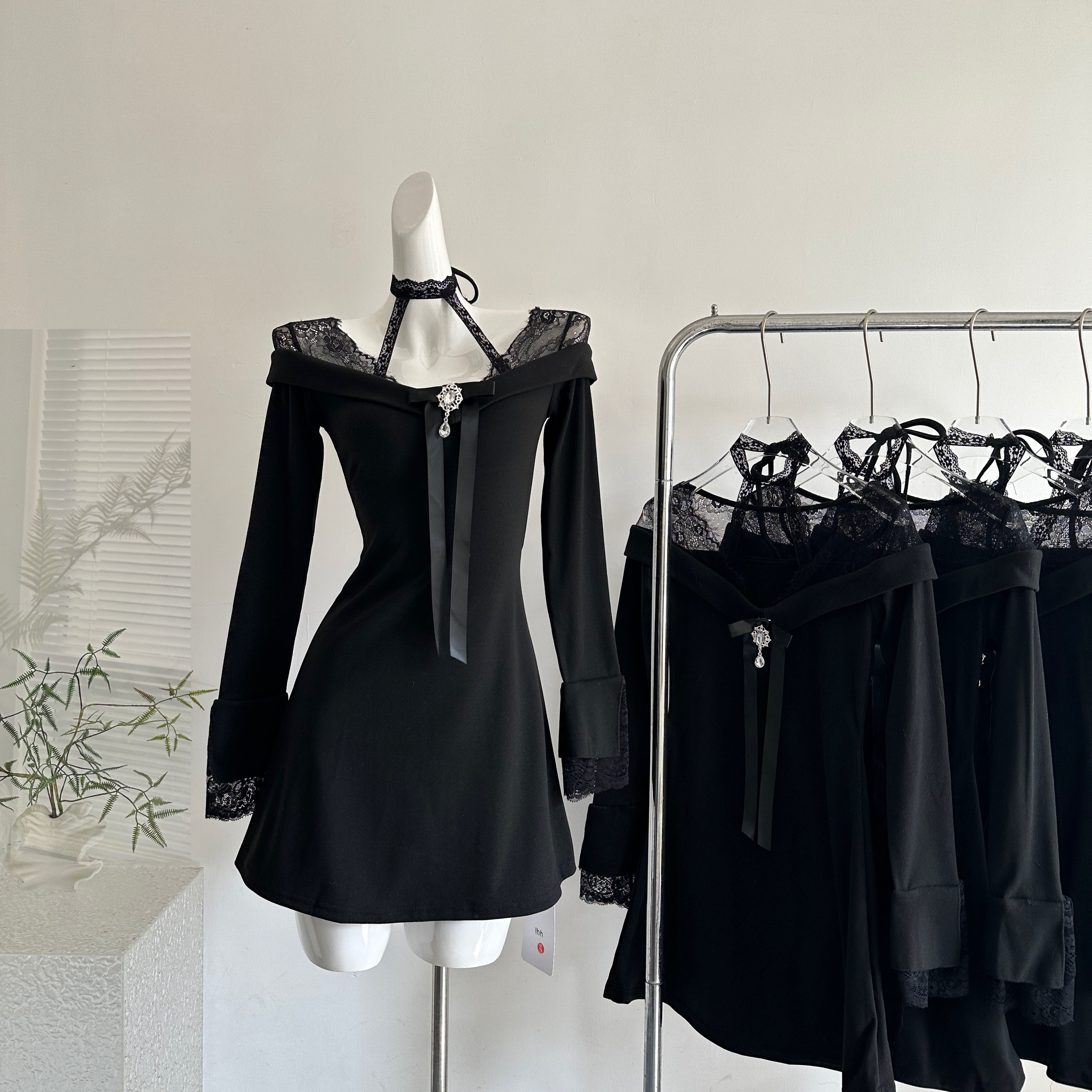 Mejiu蜜九圣诞红境圣诞节纯欲针织连衣裙女秋冬跨年派对裙子