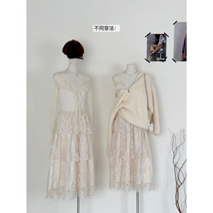 Acaine10/30 20:00 95折款雾纱织梦 镂空蕾丝针织刺绣蛋糕裙