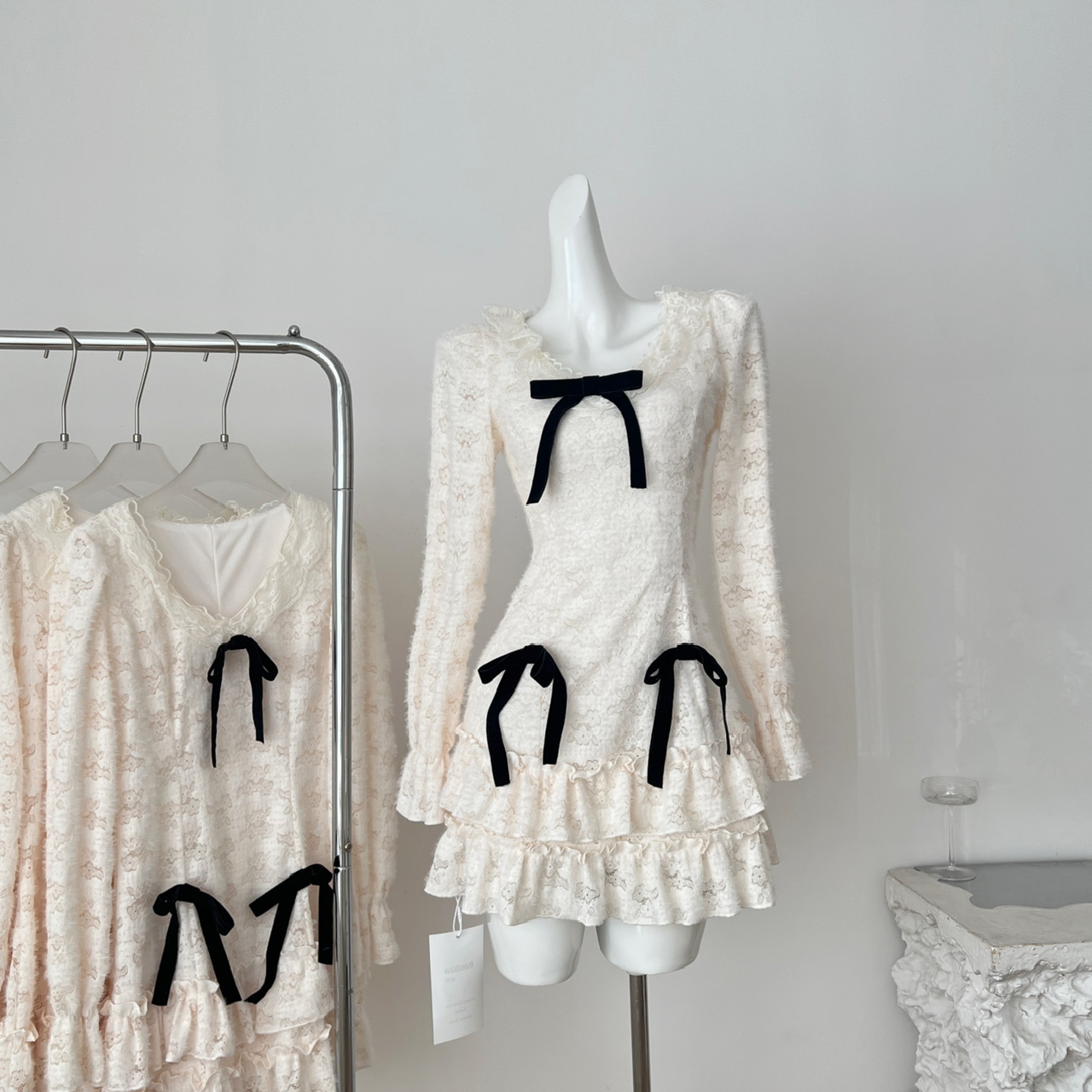 Q女家 新品9折款萘莉绘纱子/宫廷千金磨毛收腰蛋糕连衣裙