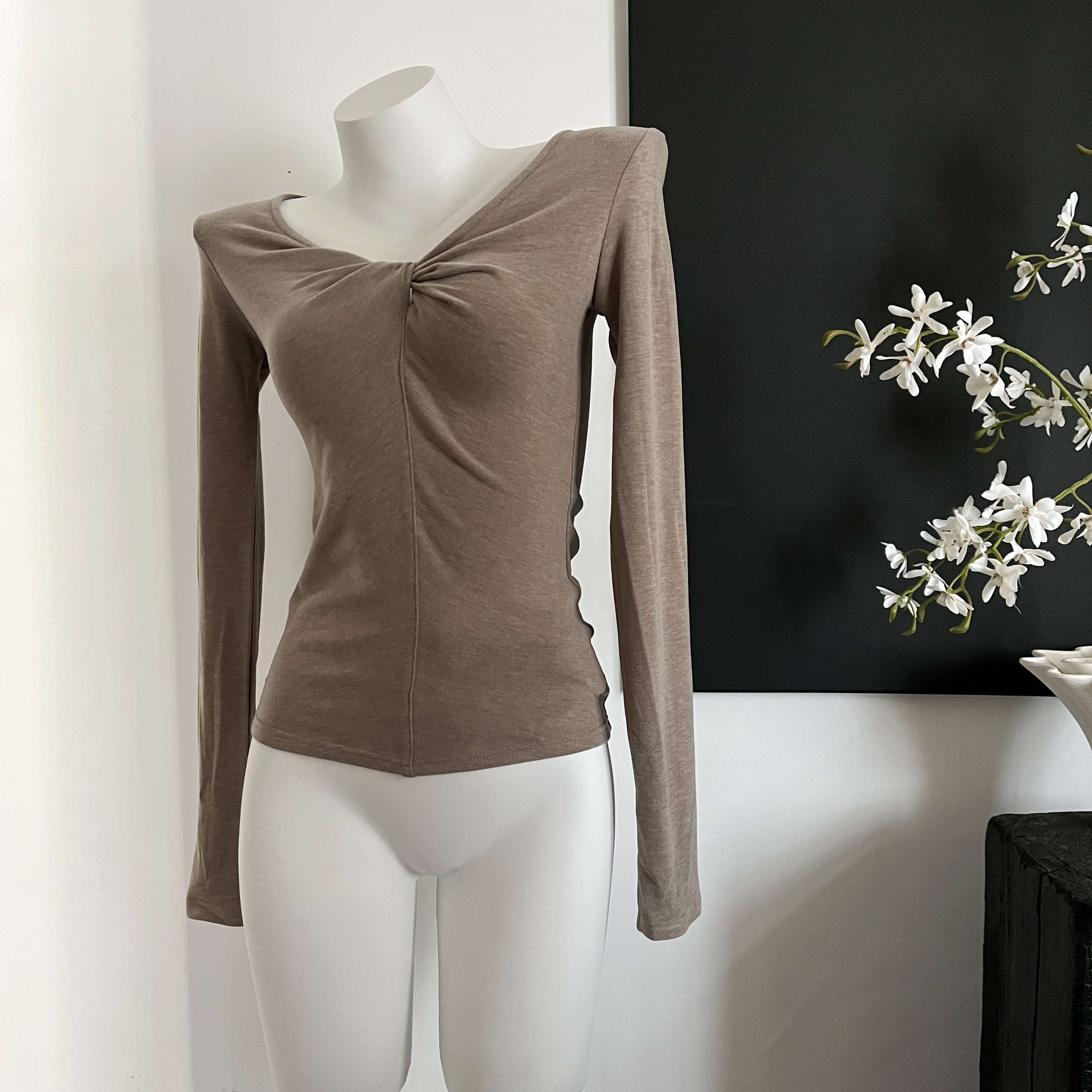 YOLO SHOP 内搭小心机天丝羊毛扭结磨毛冬季百搭气质打底长袖上衣