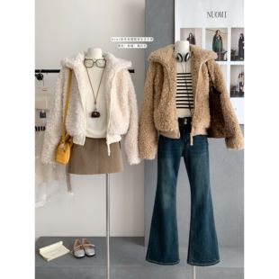 Skk Store 秋冬慵懒娇姐私服YB定制环保皮草老钱毛毛外套女