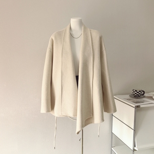 区区欧阳荃羊毛双面呢大衣女冬季新款小个子短款呢子加厚毛呢外套