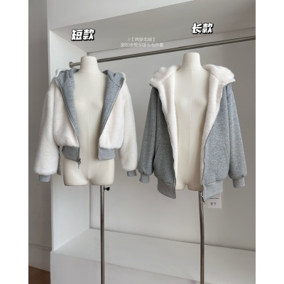 CallmeEar//两穿毛绒外套毛毛外套女冬宽松保暖上衣