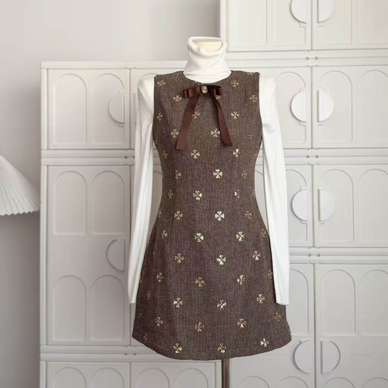 Barb Chill背心裙小香风连衣裙圣诞穿搭女冬富家千金跨年新年战袍