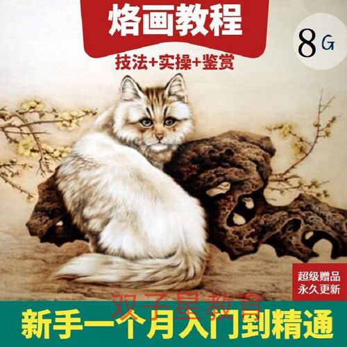 烙画视频教程技法教学书葫芦工具图案南阳烙画山水零基础入门全套