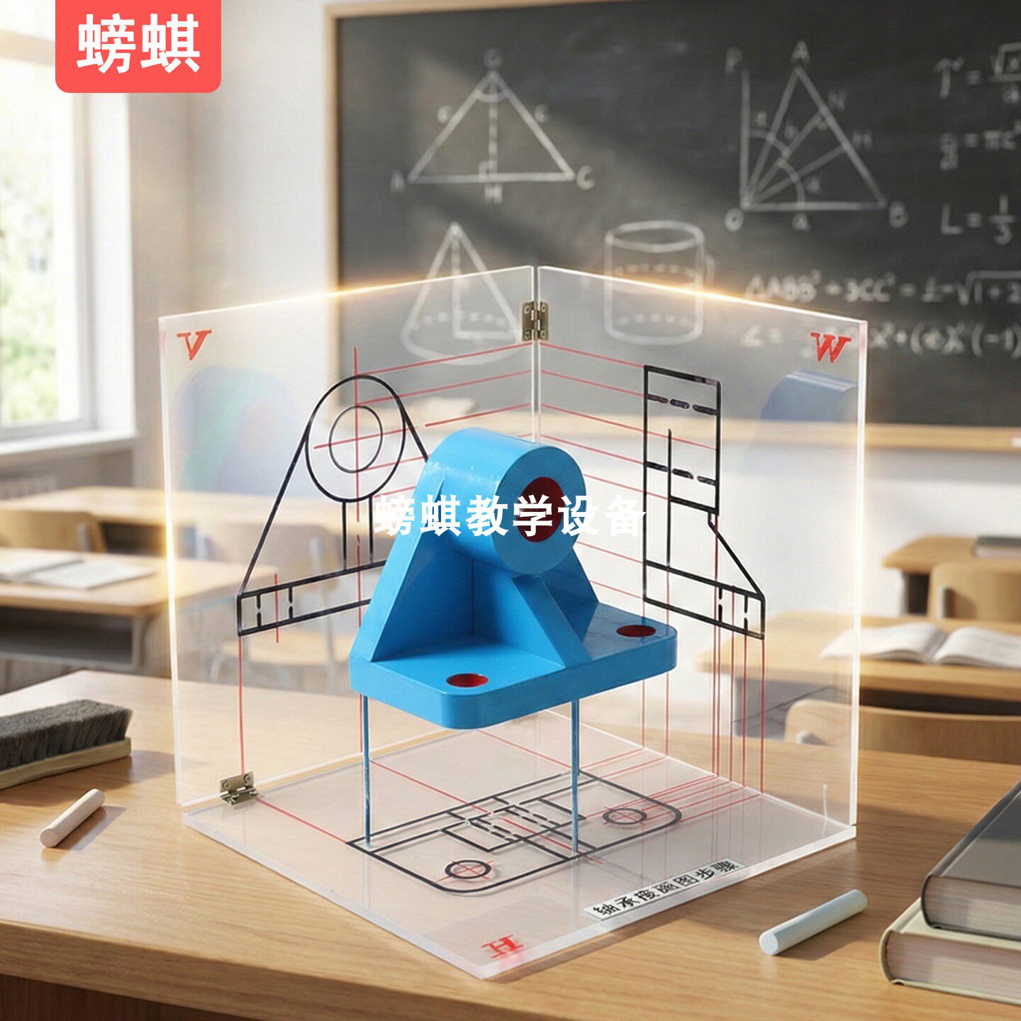 三视图投影箱教学模型高中通用技术器材大中专机械制图毕业设计