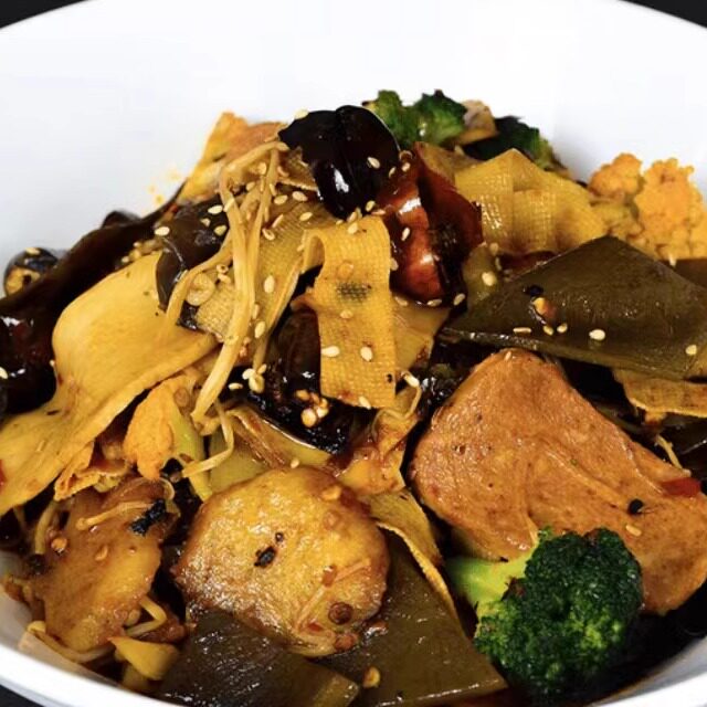 北京正隆斋老字号净素食餐厅汉堡牛舌饼水煮鱼宫保鸡丁即食无蛋奶