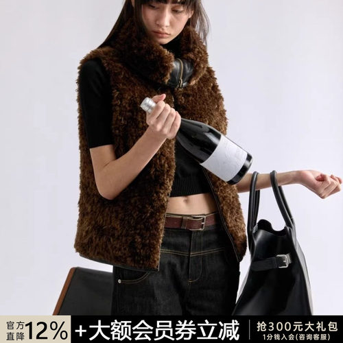 JCAESAR WOMEN 双面穿皮草马甲 90%白鸭绒 排骨羽绒服 保暖御寒