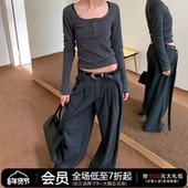 垂感有型 阔腿休闲裤 WOMEN 人字纹双褶西裤 新年入春 JCAESAR