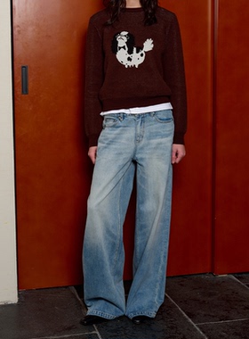 JCAESAR WOMEN 水洗蓝直筒牛仔裤 土耳其丹宁 经典浅蓝猫须