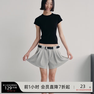软糯 JCAESAR 微A字半身裙 无腰头打褶 天丝短裙裤 SHORT CULOTS