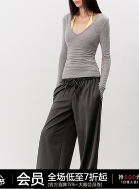 JCAESAR WOMEN V领长袖针织衫 天丝羊毛混纺 舒适薄透 多色可选