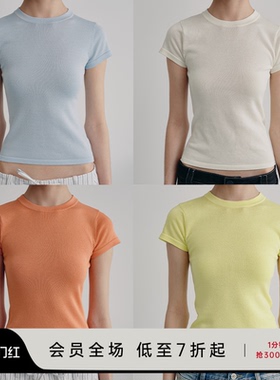 JCAESAR WOMEN TEE冰丝圆领修身短袖t恤 细腻柔软透气 直角肩收腰