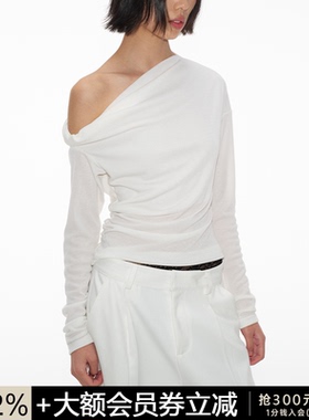 JCAESAR LONG SLEEVE 扭结斜肩长袖 科眉版型 打褶收腰设计悬垂感