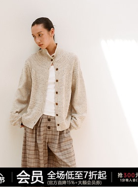 JCAESAR WOMEN 浮雕开衫毛衣 羊毛混纺 针织花型 微宽松H型 双色