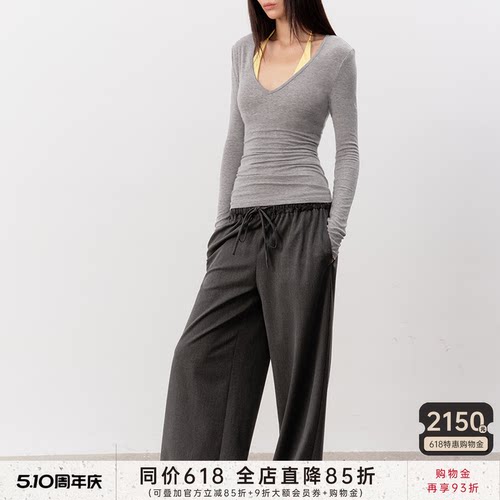 JCAESAR WOMEN V领长袖针织衫 天丝羊毛混纺 舒适薄透 多色可选