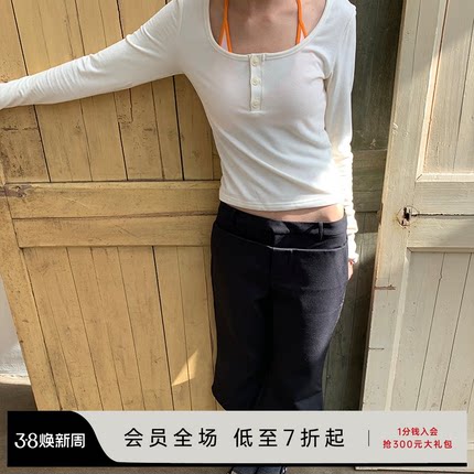 JCAESAR WOMEN 半圆亨利领长袖 羊绒混纺打底衫 亲肤 合体版型