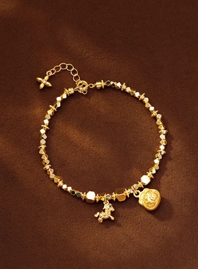 古法沙金福袋小马吊坠手链女爆款手饰新款潮高级感配饰