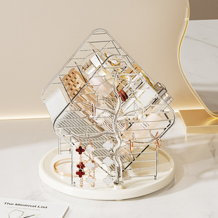 口红专用收纳盒旋转化妆品盒桌面高级感梳妆台护肤品化妆刷置物架