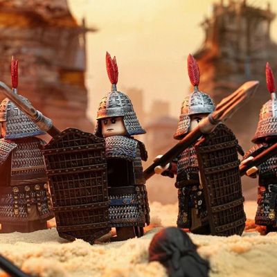 中国积木古代大唐朝右骁卫神武军旅贲军不良人玄甲陌刀军团陇右军