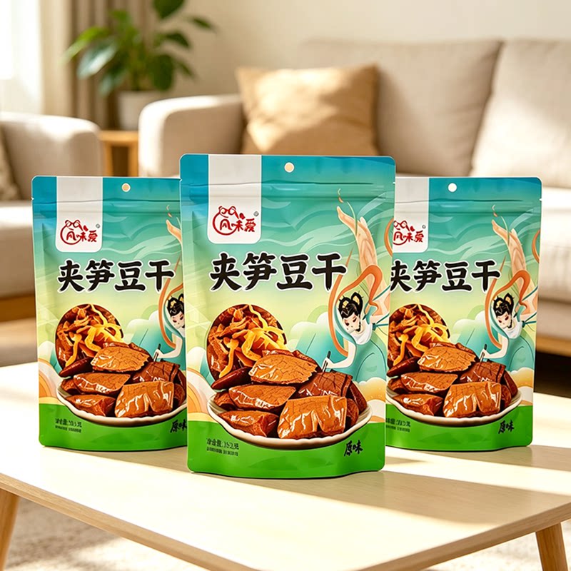 风味爱笋丝豆干真空独立小包装原味250克装办公室休闲零食即食