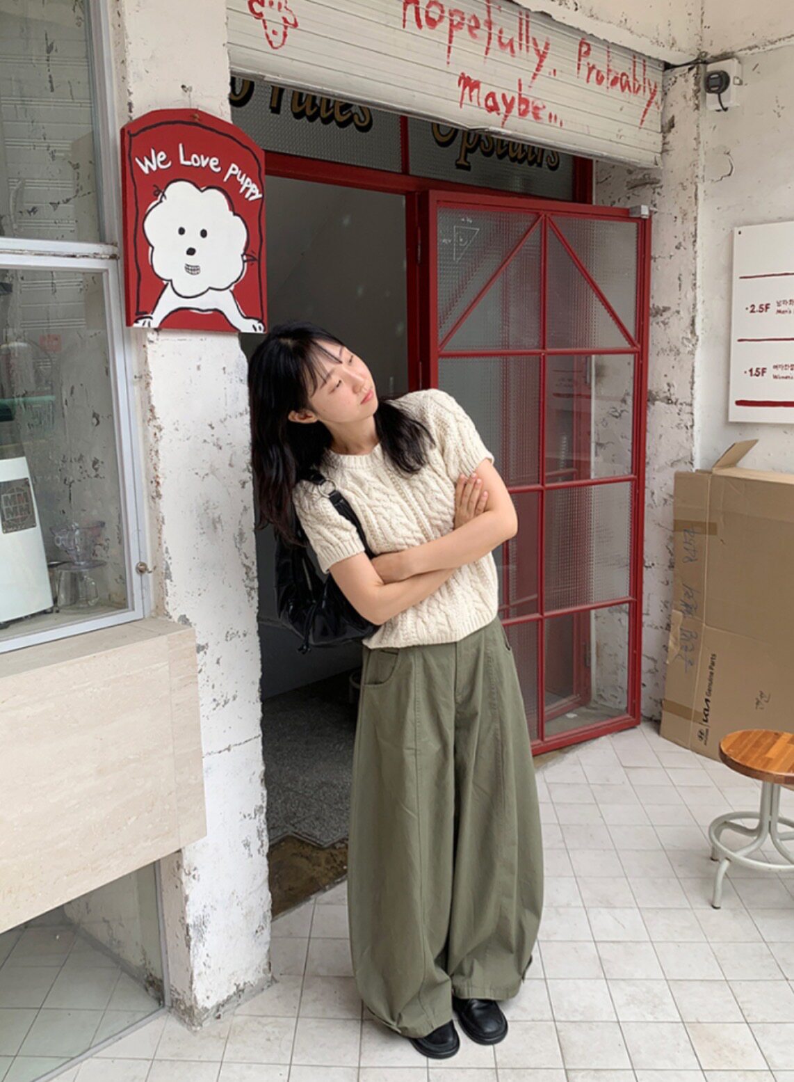 2026早秋系列膨体镂空针织套头圆领短袖上衣慵懒风百搭女