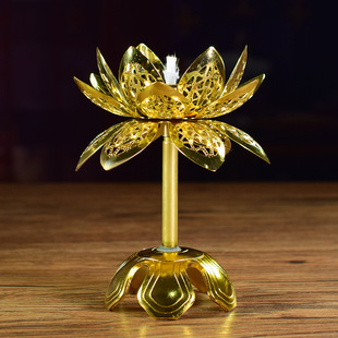 结婚自制油灯佛具合金大号莲花伸缩灯芯架液体酥油灯芯支架用寺庙