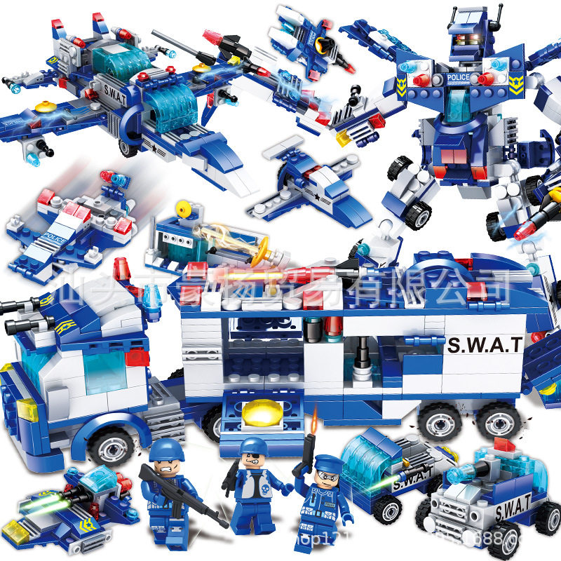 一件代发兼容乐高拼装积木军事警察坦克益智力动脑玩具男孩40011