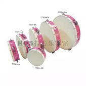 厂家打击乐器手鼓儿童奥尔夫乐器亲子教具彩色红色原木色羊皮铃鼓