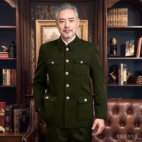 中山装中老年上衣套装
