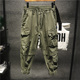 棉质军绿色长裤 休闲裤 男秋季 man港式 ins军事风潮牌多口袋工装
