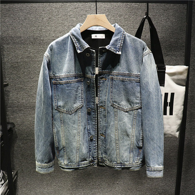 男士牛仔外套翻领春秋标准