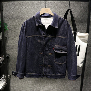 Hi man春秋季港式潮牌水洗牛仔外套男ins潮余文乐日系工装夹克帅