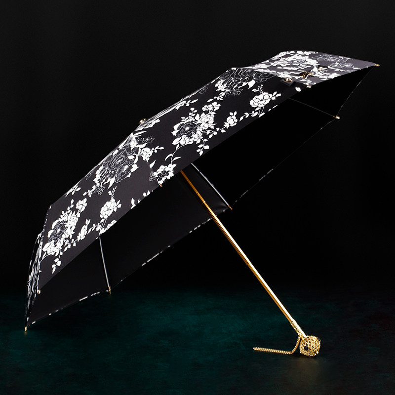 DanMunier太阳伞三折黑胶防晒防紫外线双人女生遮阳雨伞晴雨两用