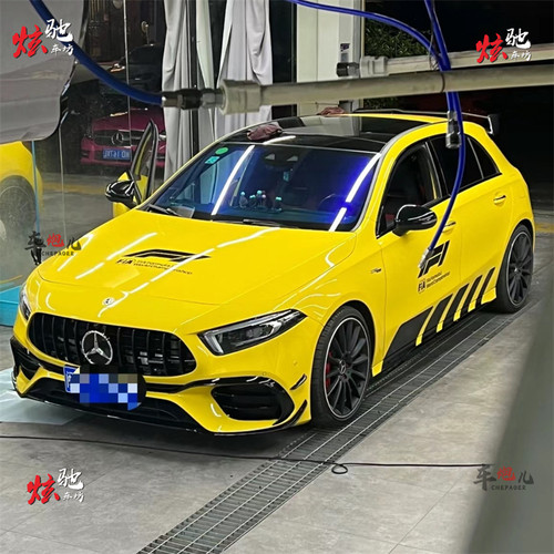 适用奔驰AMG拉花车贴A45 A35 CLA A200 A35L引擎盖F1车身侧裙贴纸