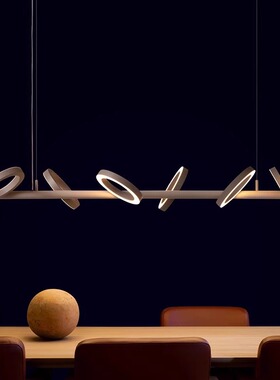 丹麦设计师餐厅吊灯现代简约餐厅客厅创意餐桌灯吧台长条线性吊灯
