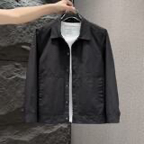 男士 修身 翻领衬衫 青年男装 简约纯色气质百搭上衣 夹克新款 2026春季