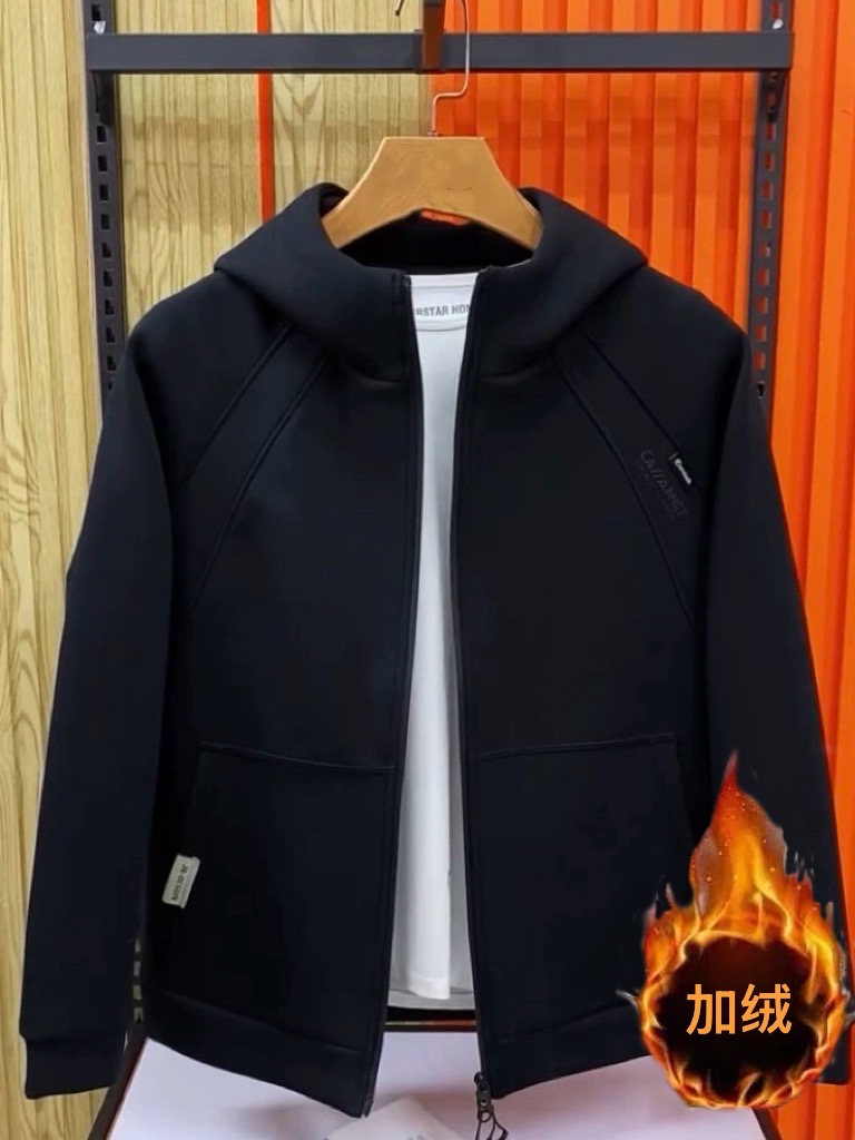 男士冬季连帽长袖加绒夹克25新款