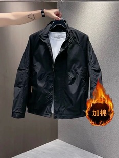 潮流工装 2025新款 口袋休闲百领冲锋衣潮 立领薄棉夹克外套男士 冬季