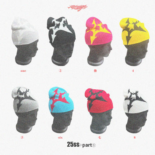 （CyberLove*）网恋高手多色星型刀锋图腾秋冬冷帽弹力包头帽