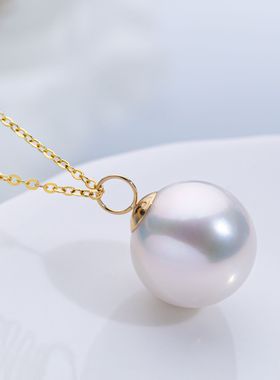 “夜明珠”淡水龙珠吊坠 18k金（赠s925银链）13-14mm 2600H00DY