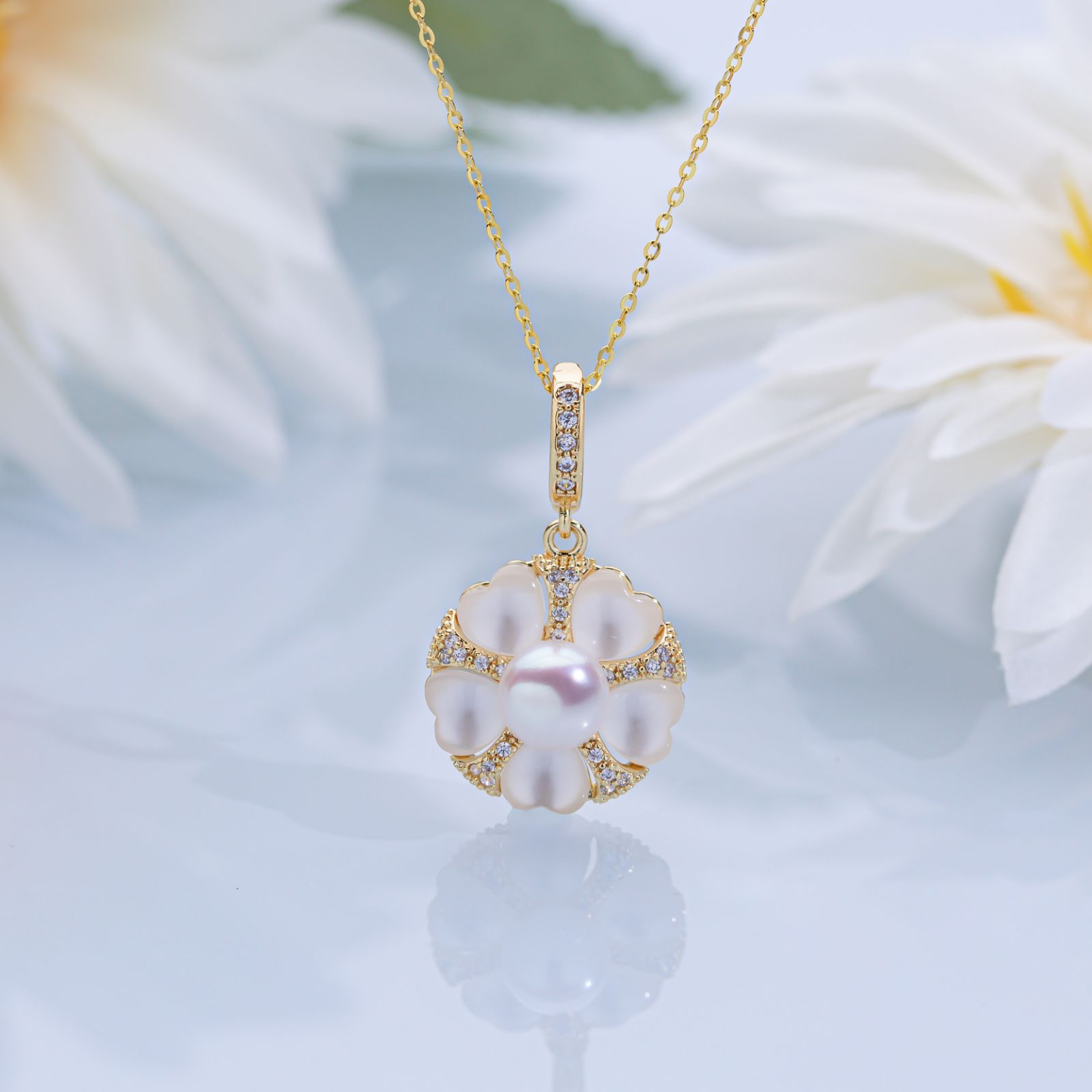 “花朵”淡水珍珠吊坠  7-8mm 2601H00DY