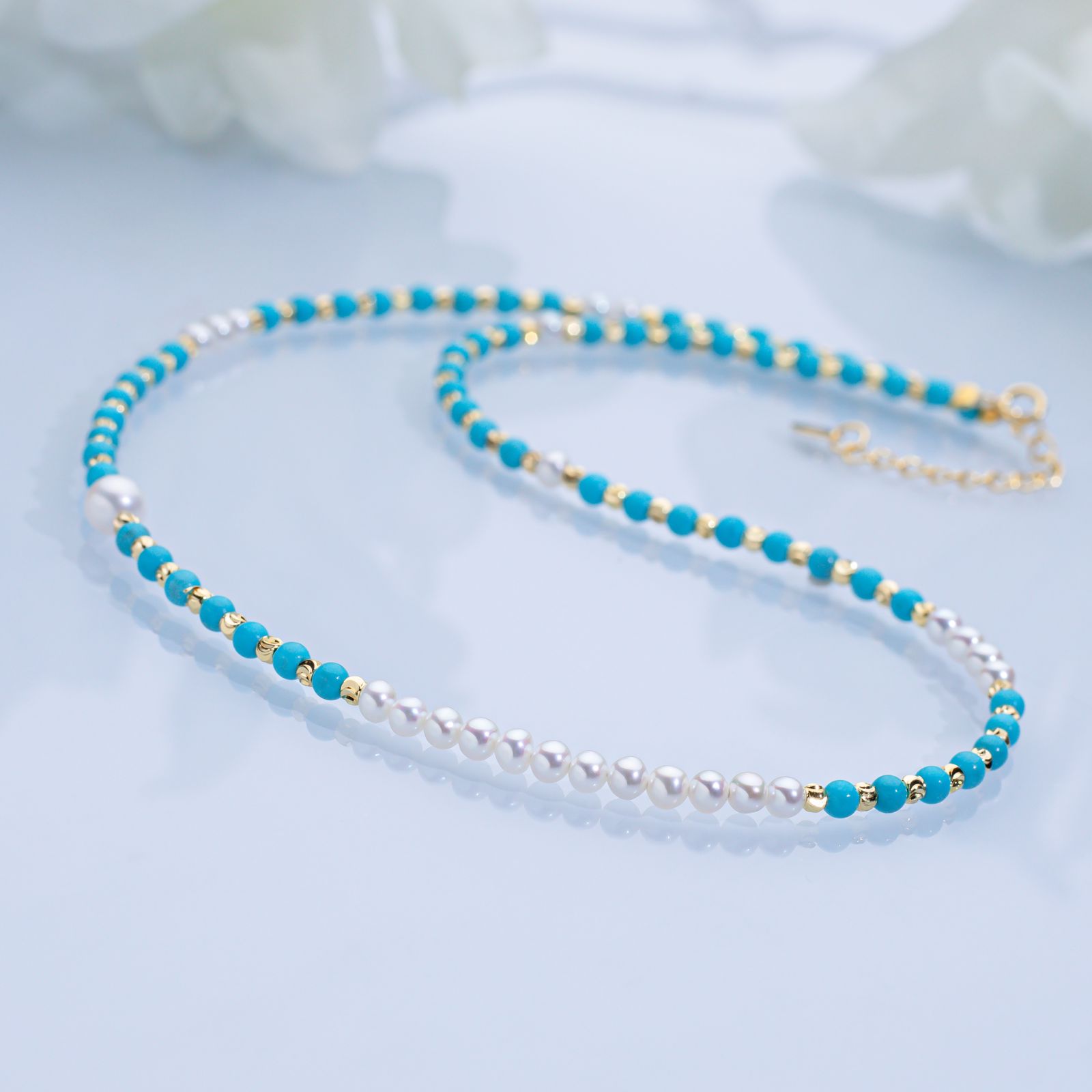 ‘秋日绿松’淡水珍珠项链 5-6mm  2597H00DY