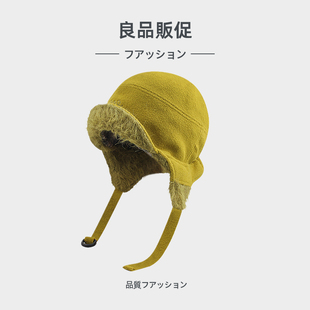 2025新品秋冬骑行保暖飞行员帽女防风保暖遮耳双面戴毛呢雷锋帽子