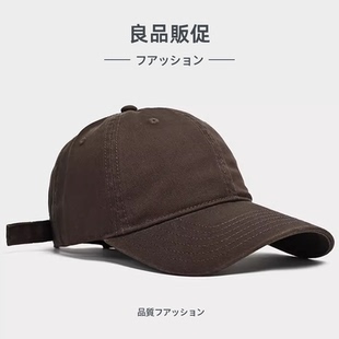 新品软顶美式棒球帽纯色大头围帽子情侣夏季新款显脸小鸭舌帽.