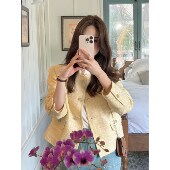 韩系编织钻石扣小香风短外套2026春款 张羞羞 鎏金奶油