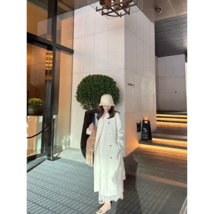 张羞羞 白色赫本 / 秋冬通勤韩系温柔羊毛双面呢大衣外套