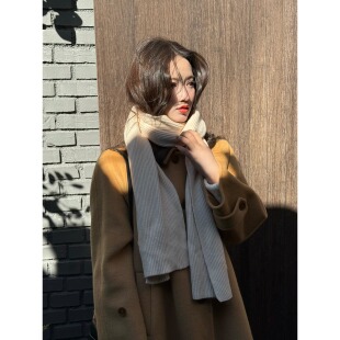 张羞羞 诺丁山日落/全羊毛驼色韩系通勤单排扣双面呢廓形大衣外套