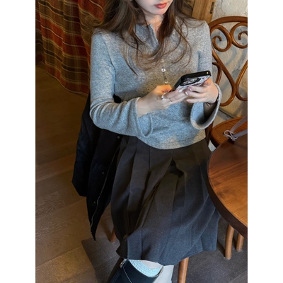 张羞羞羊毛纽扣针织冬季打底