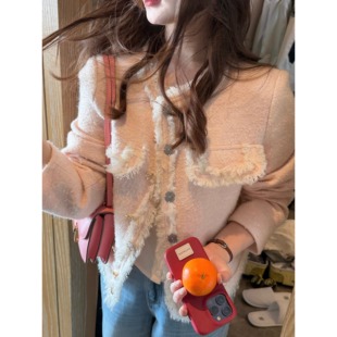 张羞羞 钟情春日/羊毛亮片花边设计扣小香风2026早春长袖短外套